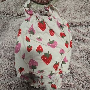 Strawberry Print Baby Romper